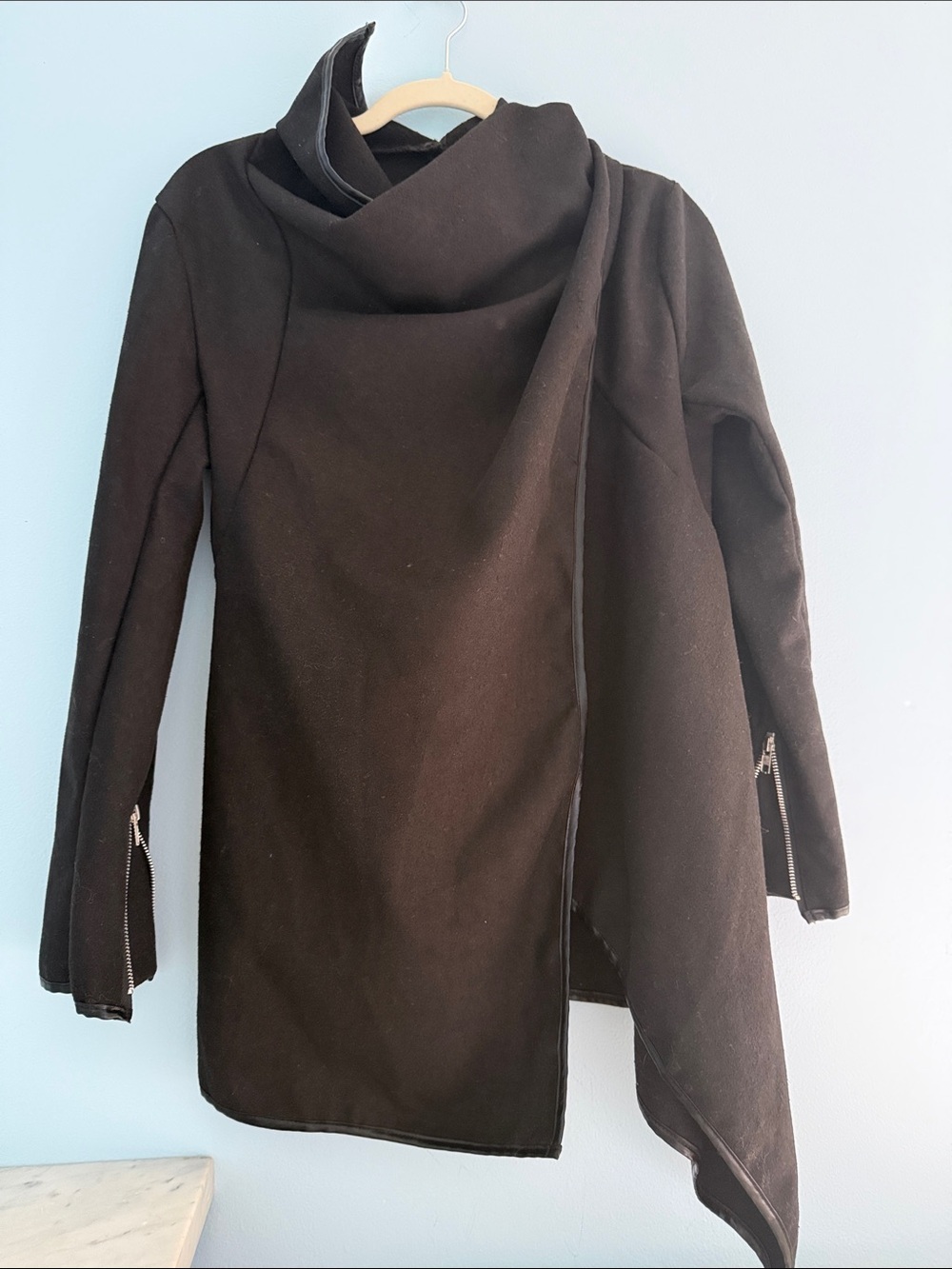 NWOT Black Asymmetric Women's Coat
